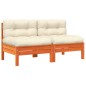 vidaXL Gartensofa ohne Armlehnen mit Kissen 2 Stk. Wachsbraun Kiefer vidaXL Gartensofa ohne Armlehnen mit Kissen 2 Stk. Wachsbraun Kiefer
