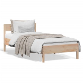 vidaXL Massivholzbett mit Kopfteil 75x190 cm Kiefer