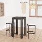3-tlg. Gartenbar-Set mit Kissen Poly Rattan Schwarz 3-tlg. Gartenbar-Set mit Kissen Poly Rattan Schwarz