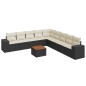 vidaXL 10-tlg. Garten-Sofagarnitur mit Kissen Schwarz Poly Rattan vidaXL 10-tlg. Garten-Sofagarnitur mit Kissen Schwarz Poly Rattan