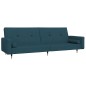 vidaXL Schlafsofa 2-Sitzer mit 2 Kissen Blau Samt vidaXL Schlafsofa 2-Sitzer mit 2 Kissen Blau Samt