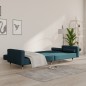 vidaXL Schlafsofa 2-Sitzer mit 2 Kissen Blau Samt vidaXL Schlafsofa 2-Sitzer mit 2 Kissen Blau Samt