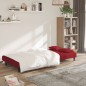 vidaXL Schlafsofa 2-Sitzer mit 2 Kissen Weinrot Samt vidaXL Schlafsofa 2-Sitzer mit 2 Kissen Weinrot Samt