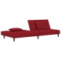 vidaXL Schlafsofa 2-Sitzer mit 2 Kissen Weinrot Samt vidaXL Schlafsofa 2-Sitzer mit 2 Kissen Weinrot Samt