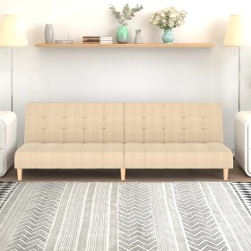 vidaXL Schlafsofa 2-Sitzer Creme Stoff