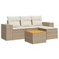 vidaXL 5-tlg. Garten-Sofagarnitur mit Kissen Beige Poly Rattan vidaXL 5-tlg. Garten-Sofagarnitur mit Kissen Beige Poly Rattan