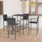 vidaXL 5-tlg. Gartenbar-Set Poly Rattan Grau vidaXL 5-tlg. Gartenbar-Set Poly Rattan Grau
