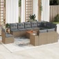 vidaXL 11-tlg. Garten-Sofagarnitur mit Kissen Beige Poly Rattan vidaXL 11-tlg. Garten-Sofagarnitur mit Kissen Beige Poly Rattan