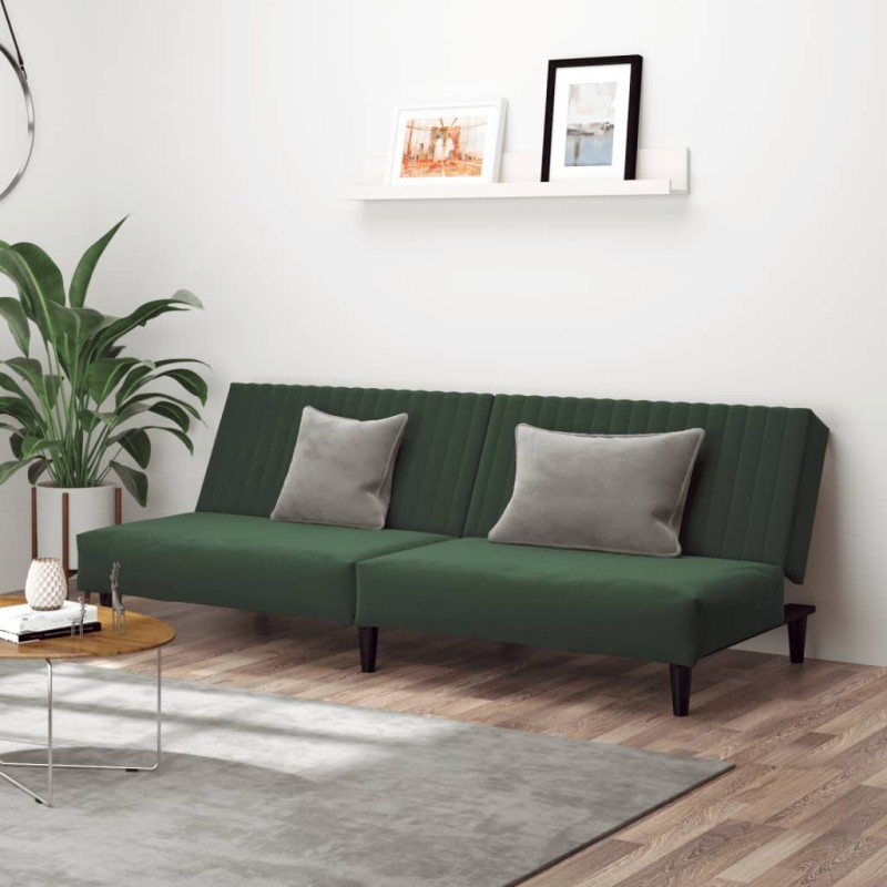 vidaXL Schlafsofa 2-Sitzer Dunkelgrün Samt vidaXL Schlafsofa 2-Sitzer Dunkelgrün Samt