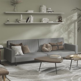 vidaXL Schlafsofa 2-Sitzer Hellgrau Samt