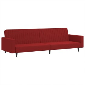 vidaXL Schlafsofa 2-Sitzer Weinrot Samt