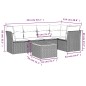 vidaXL 6-tlg. Garten-Sofagarnitur mit Kissen Beige Poly Rattan
