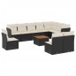 vidaXL 11-tlg. Garten-Sofagarnitur mit Kissen Schwarz Poly Rattan vidaXL 11-tlg. Garten-Sofagarnitur mit Kissen Schwarz Poly Rattan