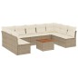 vidaXL 10-tlg. Garten-Sofagarnitur mit Kissen Beige Poly Rattan vidaXL 10-tlg. Garten-Sofagarnitur mit Kissen Beige Poly Rattan