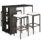 5-tlg. Gartenbar-Set mit Kissen Poly Rattan Braun 5-tlg. Gartenbar-Set mit Kissen Poly Rattan Braun