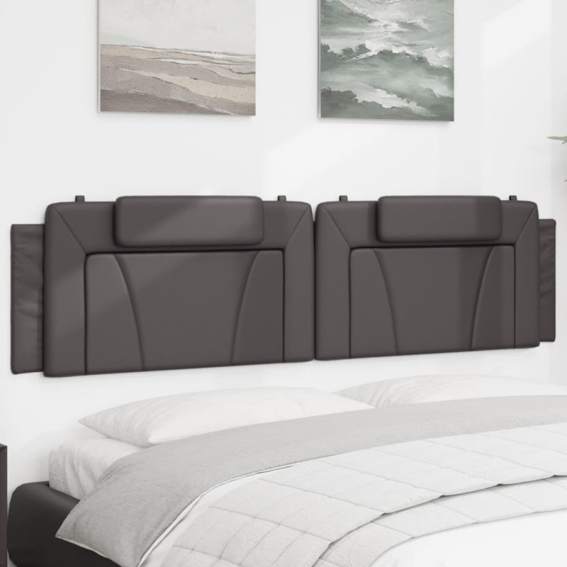 vidaXL Kopfteil-Kissen Grau 200 cm Kunstleder vidaXL Kopfteil-Kissen Grau 200 cm Kunstleder