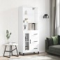 Highboard Hochglanz-Weiß 69,5x34x180 cm Holzwerkstoff Highboard Hochglanz-Weiß 69,5x34x180 cm Holzwerkstoff