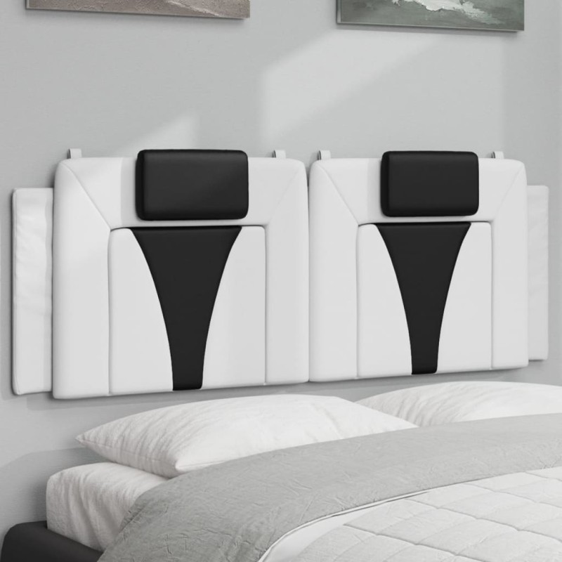 vidaXL Kopfteil-Kissen Weiß und Schwarz 120 cm Kunstleder vidaXL Kopfteil-Kissen Weiß und Schwarz 120 cm Kunstleder