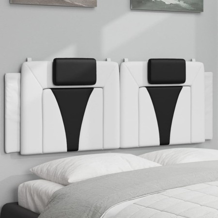 vidaXL Kopfteil-Kissen Weiß und Schwarz 120 cm Kunstleder