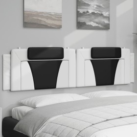 vidaXL Kopfteil-Kissen Weiß und Schwarz 200 cm Kunstleder