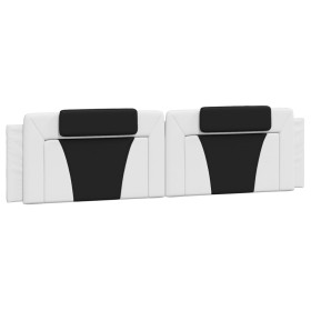 vidaXL Kopfteil-Kissen Weiß und Schwarz 200 cm Kunstleder