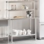 vidaXL Küchen-Arbeitstisch mit Aufsatzboard 110x55x150 cm Edelstahl vidaXL Küchen-Arbeitstisch mit Aufsatzboard 110x55x150 cm Edelstahl