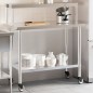 vidaXL Küchen-Arbeitstisch mit Aufsatzboard 110x55x120 cm Edelstahl vidaXL Küchen-Arbeitstisch mit Aufsatzboard 110x55x120 cm Edelstahl