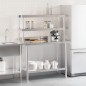 vidaXL Küchen-Arbeitstisch mit Aufsatzboard 110x55x150 cm Edelstahl vidaXL Küchen-Arbeitstisch mit Aufsatzboard 110x55x150 cm Edelstahl