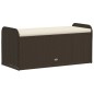 vidaXL Sitzbank mit Stauraum & Kissen Braun 115x51x52 cm Poly Rattan vidaXL Sitzbank mit Stauraum & Kissen Braun 115x51x52 cm Poly Rattan