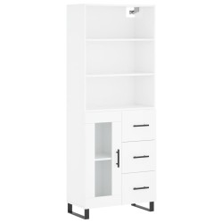 Highboard Hochglanz-Weiß 69,5x34x180 cm Holzwerkstoff