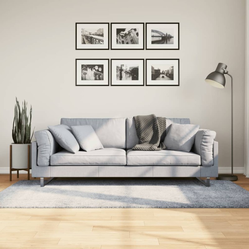 vidaXL Teppich Shaggy Hochflor Modern Blau 100x200 cm vidaXL Teppich Shaggy Hochflor Modern Blau 100x200 cm