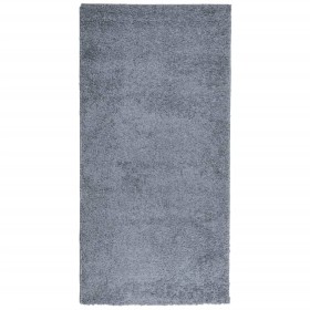 vidaXL Teppich Shaggy Hochflor Modern Blau 100x200 cm