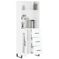 Highboard Hochglanz-Weiß 69,5x34x180 cm Holzwerkstoff Highboard Hochglanz-Weiß 69,5x34x180 cm Holzwerkstoff