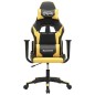 vidaXL Gaming-Stuhl mit Massagefunktion Schwarz & Golden Kunstleder vidaXL Gaming-Stuhl mit Massagefunktion Schwarz & Golden Kunstleder