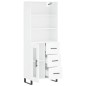 Highboard Hochglanz-Weiß 69,5x34x180 cm Holzwerkstoff Highboard Hochglanz-Weiß 69,5x34x180 cm Holzwerkstoff