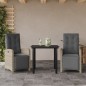 vidaXL 3-tlg. Bistro-Set mit Kissen Hellgrau Poly Rattan vidaXL 3-tlg. Bistro-Set mit Kissen Hellgrau Poly Rattan