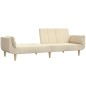 vidaXL Schlafsofa 2-Sitzer mit 2 Kissen Creme Stoff vidaXL Schlafsofa 2-Sitzer mit 2 Kissen Creme Stoff