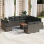 vidaXL 12-tlg. Garten-Sofagarnitur mit Kissen Grau Poly Rattan vidaXL 12-tlg. Garten-Sofagarnitur mit Kissen Grau Poly Rattan