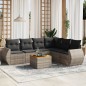 vidaXL 7-tlg. Garten-Sofagarnitur mit Kissen Grau Poly Rattan vidaXL 7-tlg. Garten-Sofagarnitur mit Kissen Grau Poly Rattan