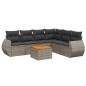 vidaXL 7-tlg. Garten-Sofagarnitur mit Kissen Grau Poly Rattan vidaXL 7-tlg. Garten-Sofagarnitur mit Kissen Grau Poly Rattan