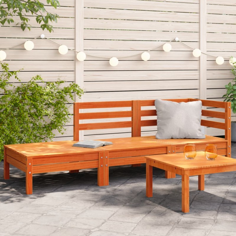 vidaXL Gartensofa 3-Sitzer Wachsbraun Massivholz Kiefer vidaXL Gartensofa 3-Sitzer Wachsbraun Massivholz Kiefer