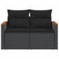 vidaXL Gartensofa mit Kissen 2-Sitzer Schwarz Poly Rattan vidaXL Gartensofa mit Kissen 2-Sitzer Schwarz Poly Rattan