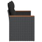 vidaXL Gartensofa mit Kissen 2-Sitzer Schwarz Poly Rattan vidaXL Gartensofa mit Kissen 2-Sitzer Schwarz Poly Rattan