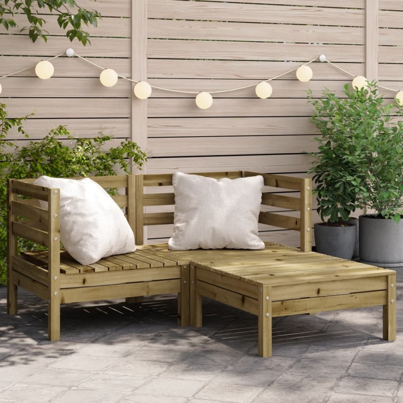 vidaXL Gartensofa 2-Sitzer mit Hocker Kiefernholz Imprägniert vidaXL Gartensofa 2-Sitzer mit Hocker Kiefernholz Imprägniert