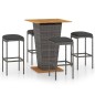5-tlg. Gartenbar-Set mit Kissen Poly Rattan Grau 5-tlg. Gartenbar-Set mit Kissen Poly Rattan Grau