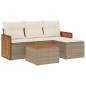 vidaXL 5-tlg. Garten-Sofagarnitur mit Kissen Beige Poly Rattan vidaXL 5-tlg. Garten-Sofagarnitur mit Kissen Beige Poly Rattan
