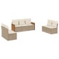 vidaXL 7-tlg. Garten-Sofagarnitur mit Kissen Beige Poly Rattan vidaXL 7-tlg. Garten-Sofagarnitur mit Kissen Beige Poly Rattan