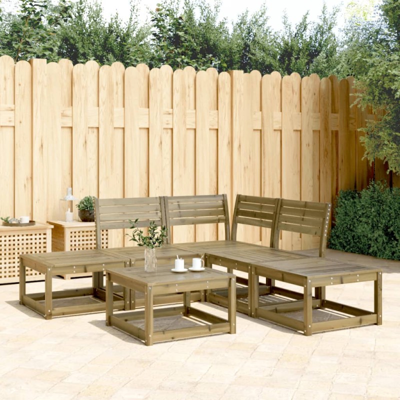 vidaXL 5-tlg. Garten-Sofagarnitur Kiefernholz Imprägniert vidaXL 5-tlg. Garten-Sofagarnitur Kiefernholz Imprägniert