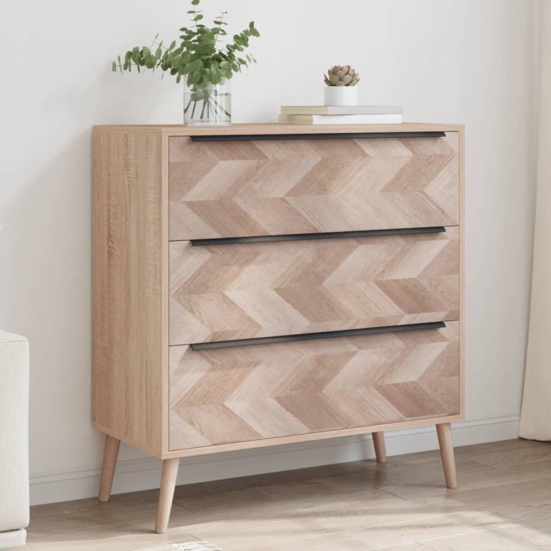 vidaXL Schubladenschrank Sonoma-Eiche 80x38,5x87 cm Holzwerkstoff vidaXL Schubladenschrank Sonoma-Eiche 80x38,5x87 cm Holzwerkstoff