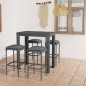 5-tlg. Gartenbar-Set mit Kissen Poly Rattan Grau 5-tlg. Gartenbar-Set mit Kissen Poly Rattan Grau